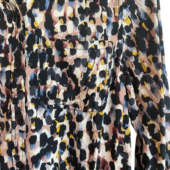 Beach Lunch Lounge Women Top S Abstract Animal Print Button Up Viscose Mob Wife - Picture 9 of 12